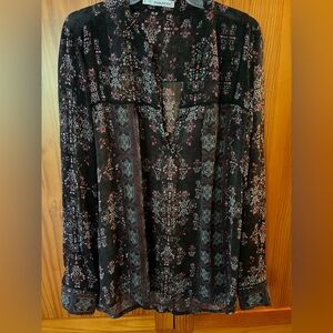 Maurices Black Floral Top